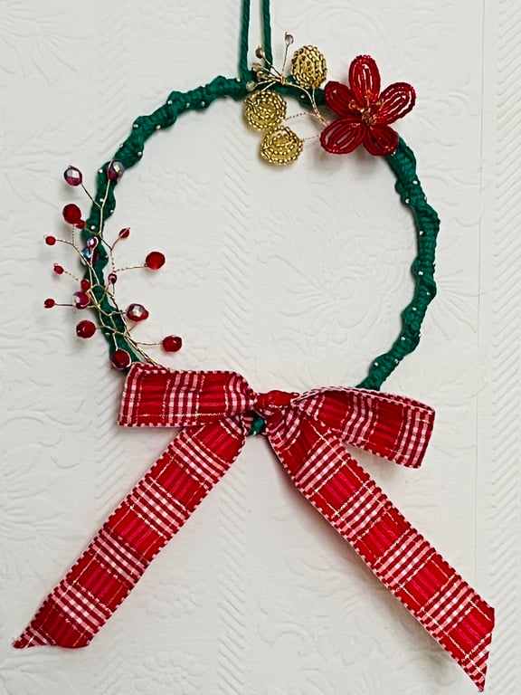 Crystal & Macrame Yule Wreath