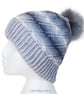 Crochet hat, beanie. Grey and white ombre ladies swirl pom pom hat. Ladies hat. - Image 10