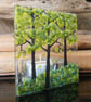 Handmade Fused Glass 'Spring Tree' T-Light Holder - Image 2