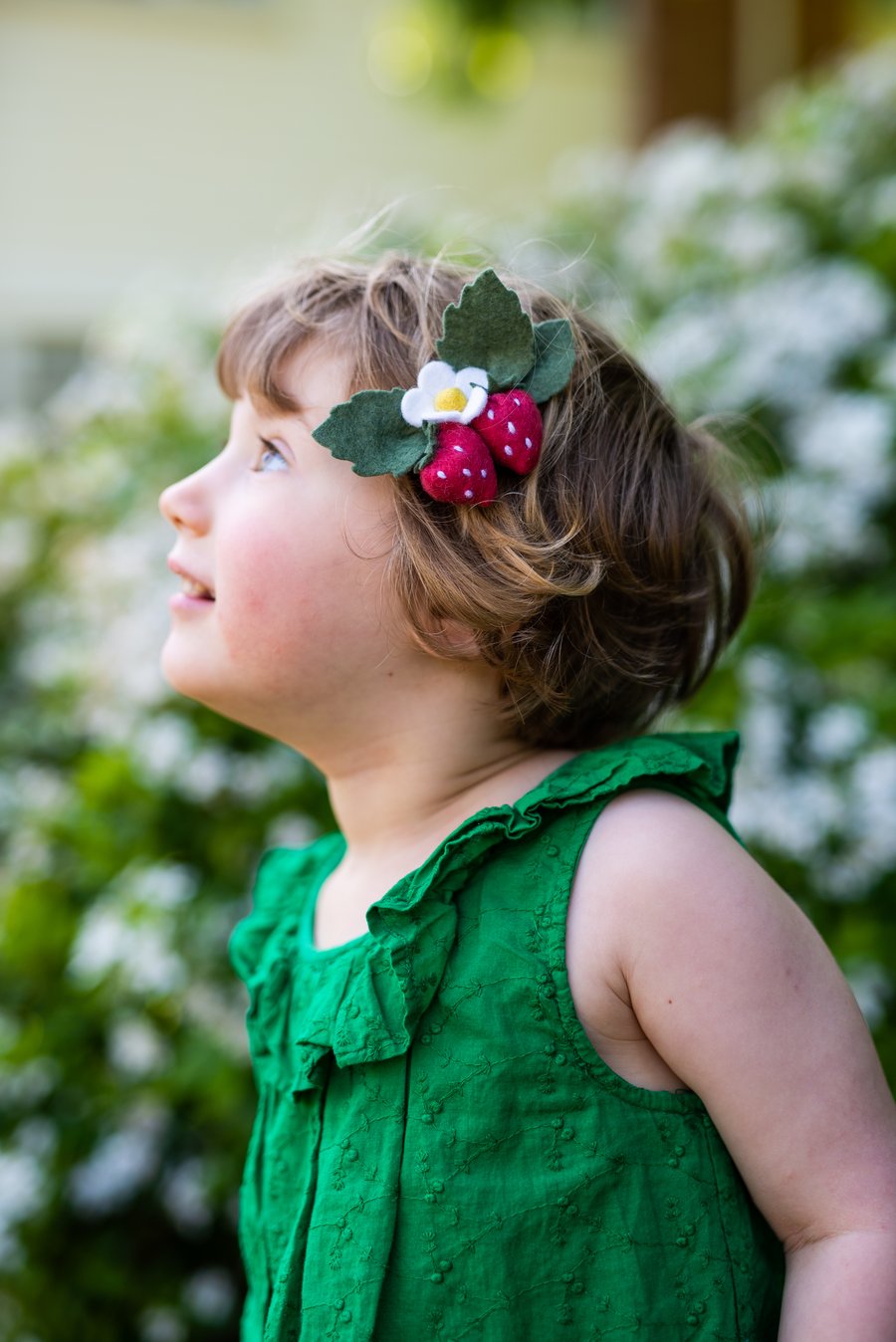 Strawberry Hair Clip, Felt Strawberry Headband, Summer Fruit Clip