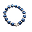 Blue faux pearl stretchy with crystal rondelles and a stardust bead