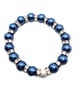 Blue faux pearl stretchy with crystal rondelles and a stardust bead