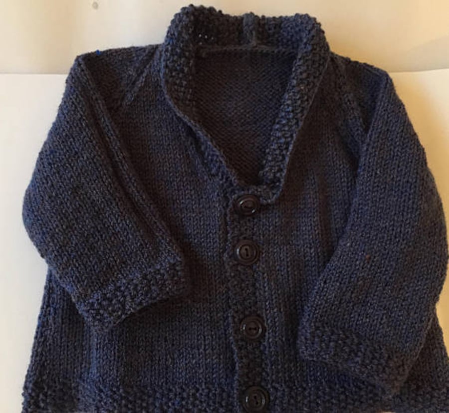 Baby boy hand knitted cardigan