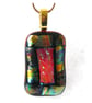 Red Tartan Glass 234 Pendant Gold plated chain - Image 3