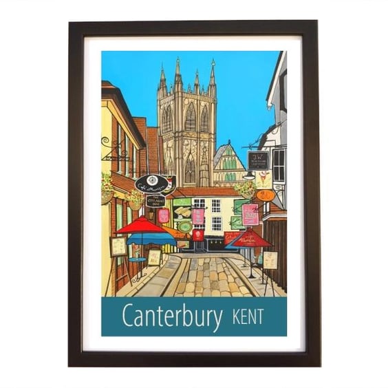 Canterbury Kent travel poster print by Susie West