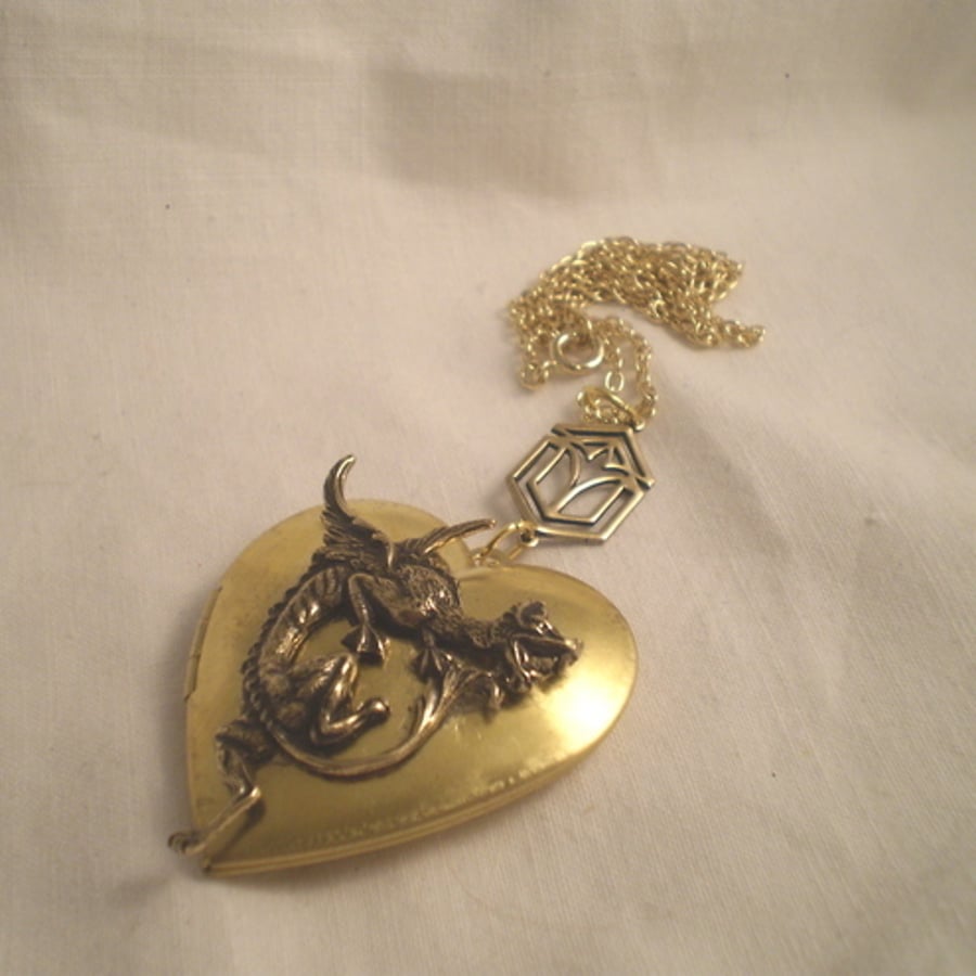 Valentine Dragon Heart Locket