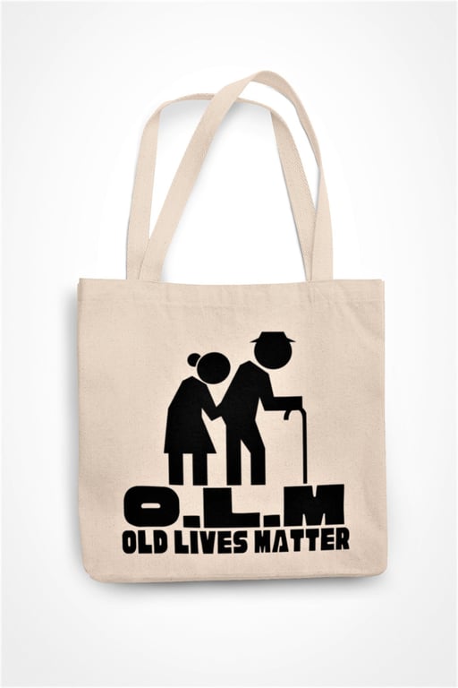 O.L.M Old Lives Matter Tote Bag Funny Novelty Eco Friendly Shopping Bag