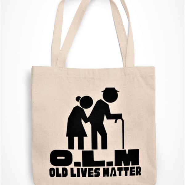 O.L.M Old Lives Matter Tote Bag Funny Novelty Eco Friendly Shopping Bag