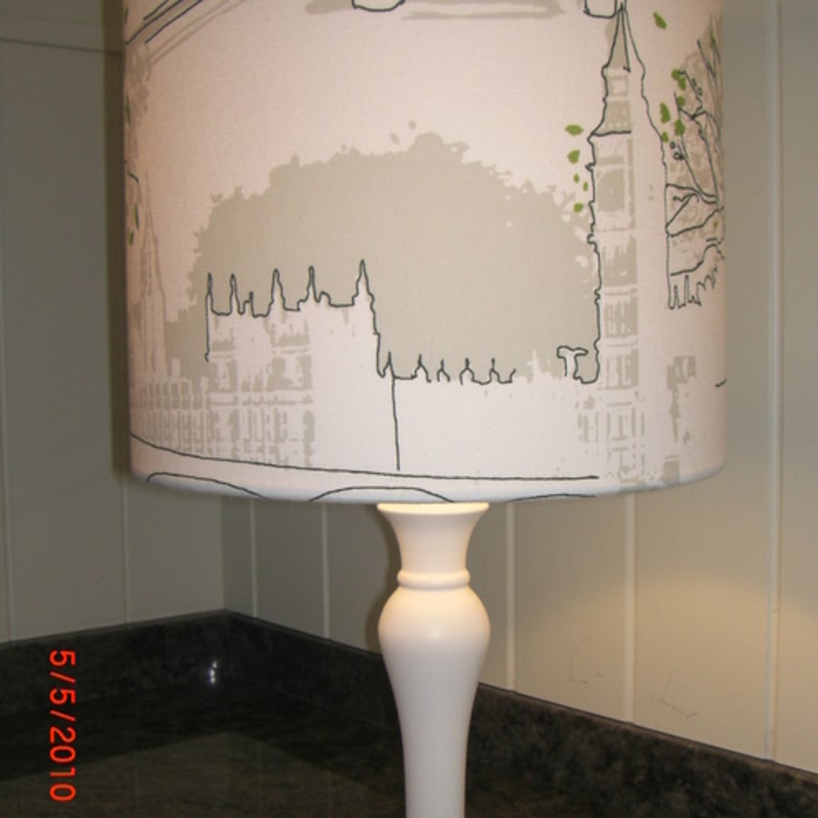 'Brompton Road' fabric covered lampshade