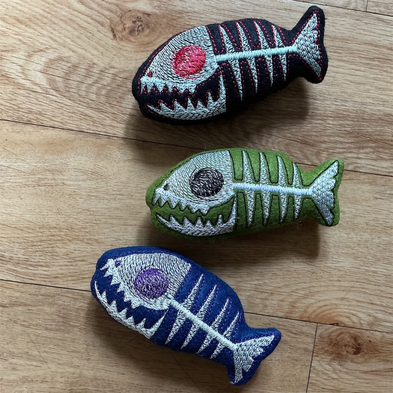 Piranha fish , catnip kicker toy. 