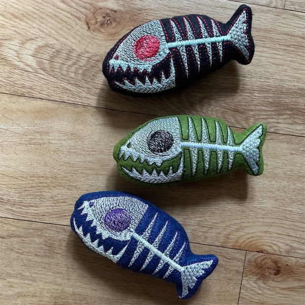 Piranha fish , catnip kicker toy. 
