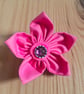 Handmade kanzashi fabric flower brooch