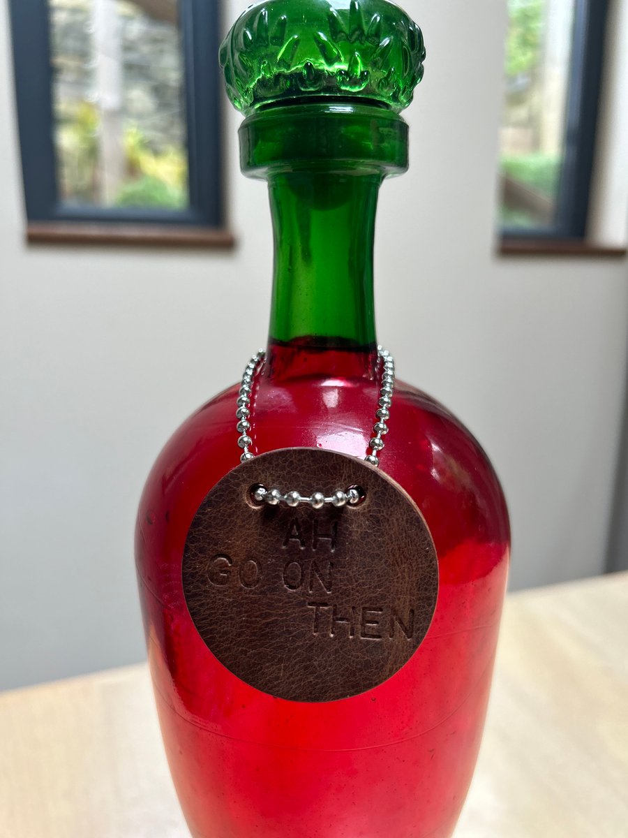 Father Ted inspired leather bottle tag 