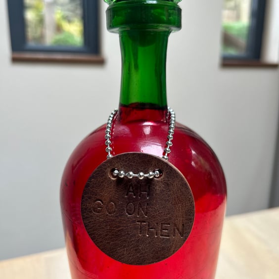 Father Ted inspired leather bottle tag 