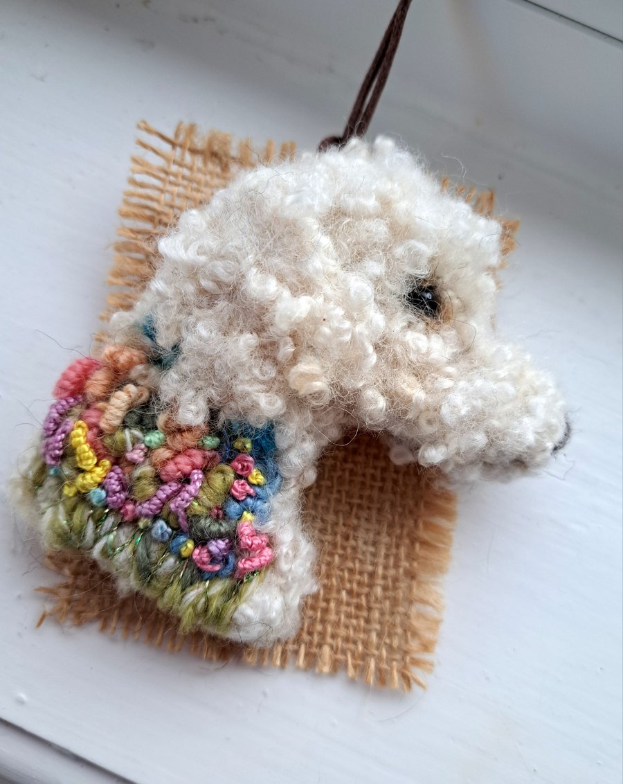 Needle Felted Labradoodle Brooch