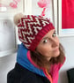 Chunky Green and Blue Mosaic Bobble Beanie Hat.  - Image 7