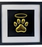 Dog Memorial Paw Print Framed Wall Art, Gold or Silver Leaf  Item Description