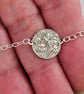 Four Leaf Clover Engraved Sterling Silver Coin Bracelet - Image 2