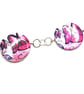 Handmade painted butterflies shell rosary link necklace  - Image 3
