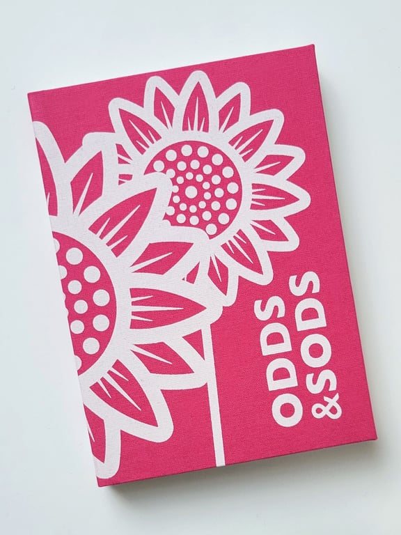 A6 HARDBACK NOTEBOOK - BRIGHT PINK SUNFLOWER