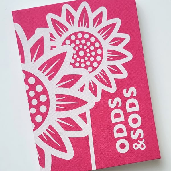 A6 HARDBACK NOTEBOOK - BRIGHT PINK SUNFLOWER