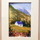 Small watercolour fine art of Glencoe Scottish Highlands original art 
