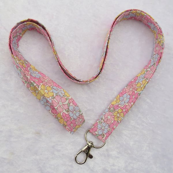 Liberty Tana Lawn lanyard, with swivel clip, badge holder