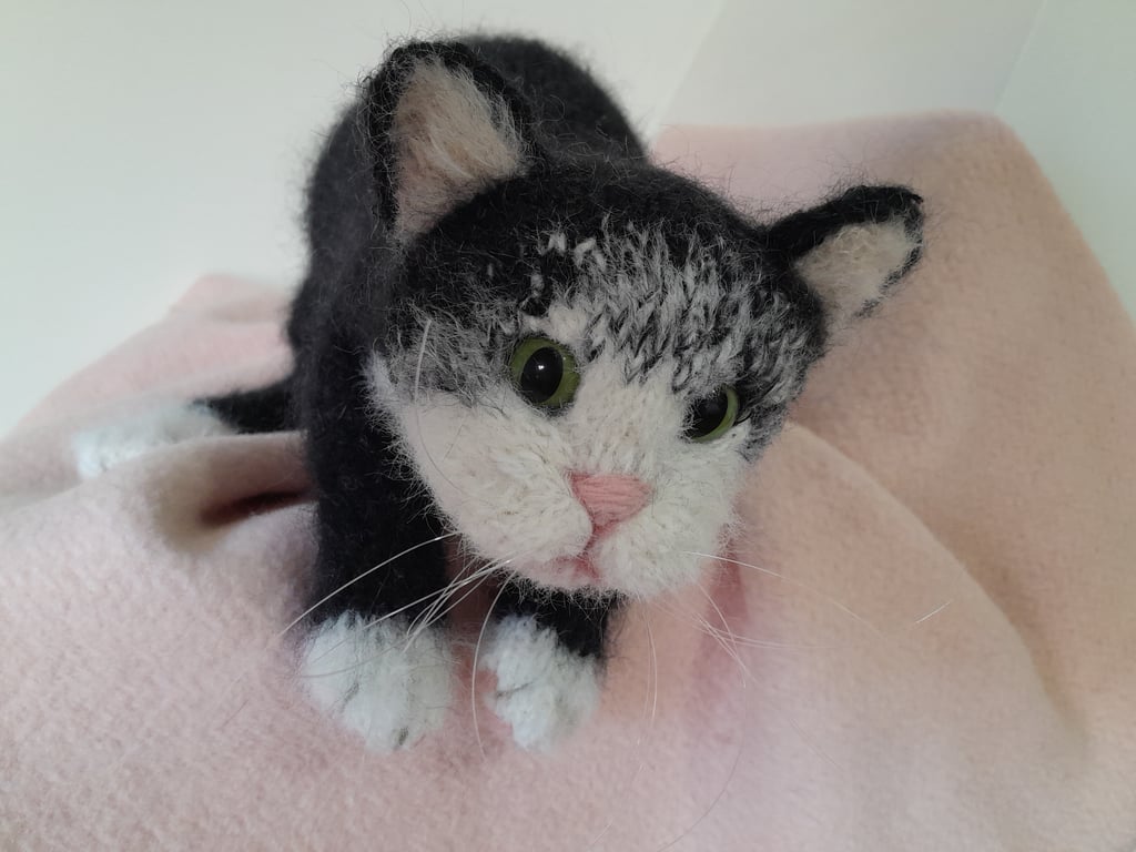 Tuxedo Kitten, Dotpebblesknits Design