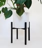 Plant Stand - Handmade solid oak black stained plant stand, mid century design - Image 3