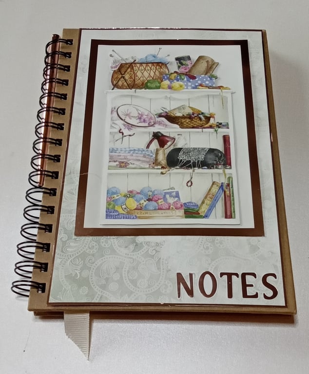 Decorated Notebook, Knitting and Sewing 