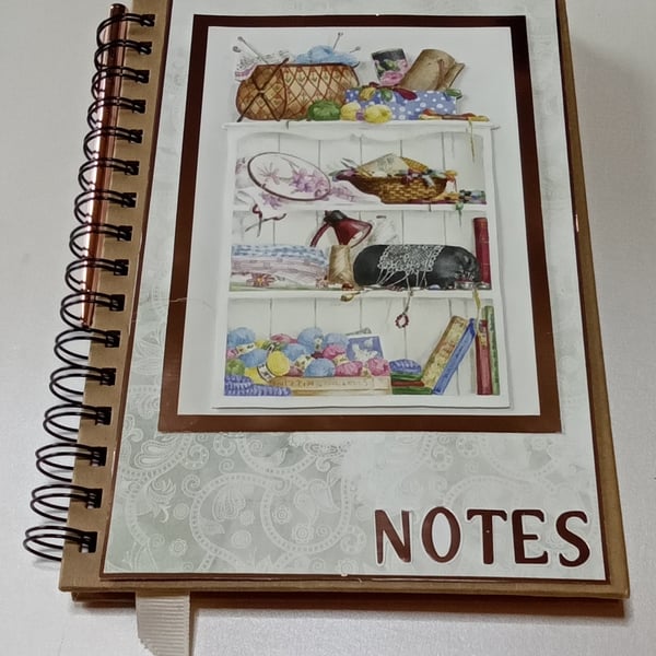 Decorated Notebook, Knitting and Sewing 