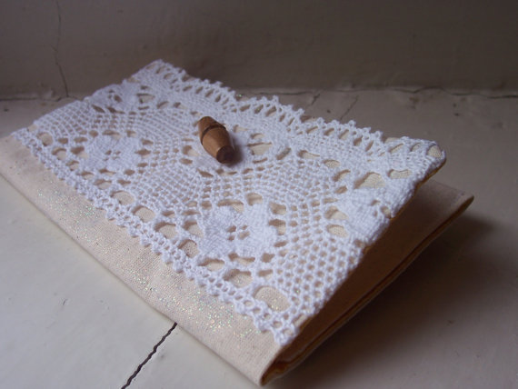 Pochette (clutch) Vintage Tissu Brodée Perles Fleurs - Linda Hamidy - Occasion