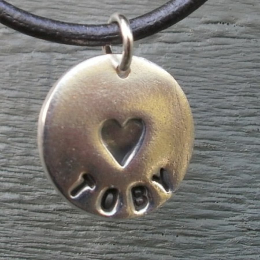 Personalised Fine Silver Pendant