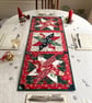 Festive Christmas Table Runner with Holly and Poinsettia printed fabric - Image 1