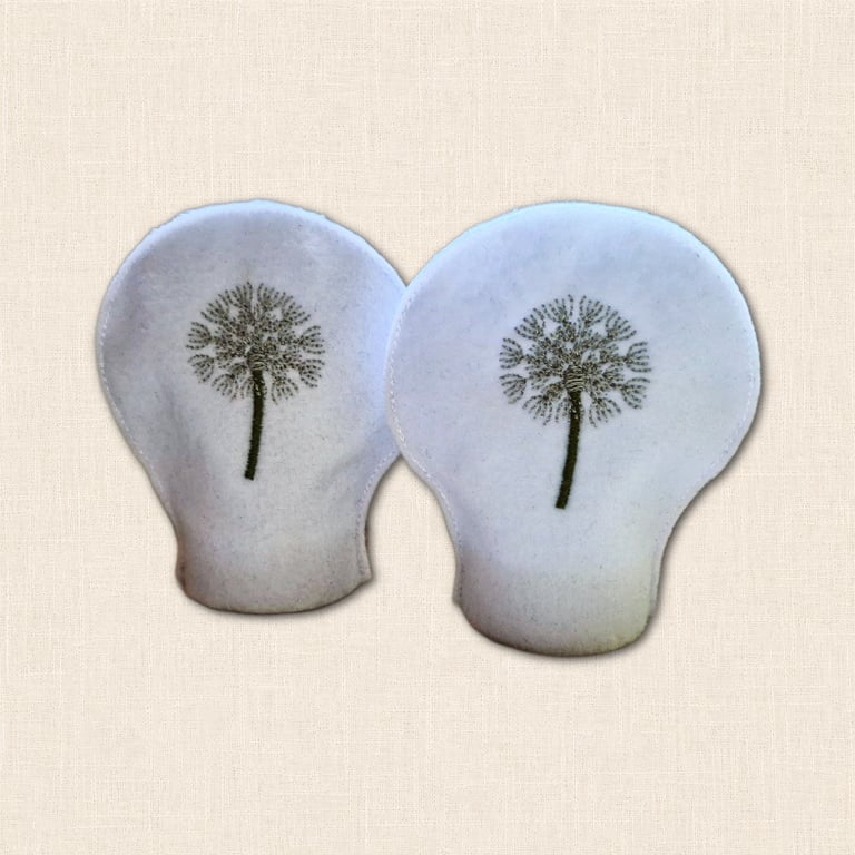 Dandelion Tealight Covers - Embroidered Felt Botanical Decor