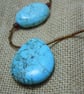 Magnesite turquoise statement necklace with glass seed & bugle beads - Image 2