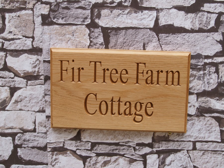 300 x 180 mm Personalised Oak House Name Sign outdoor gate signs wall sign