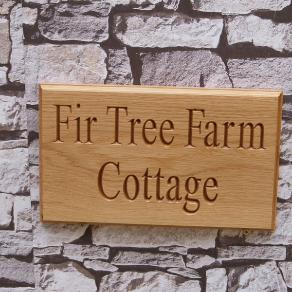 300 x 180 mm Personalised Oak House Name Sign outdoor gate signs wall sign