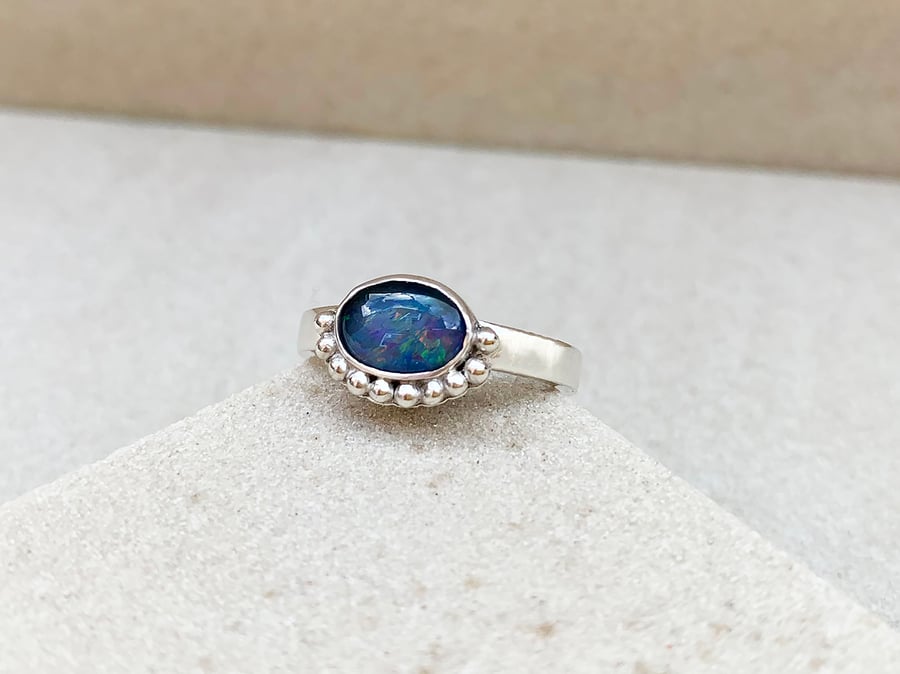 Sterling Silver Opal Ring