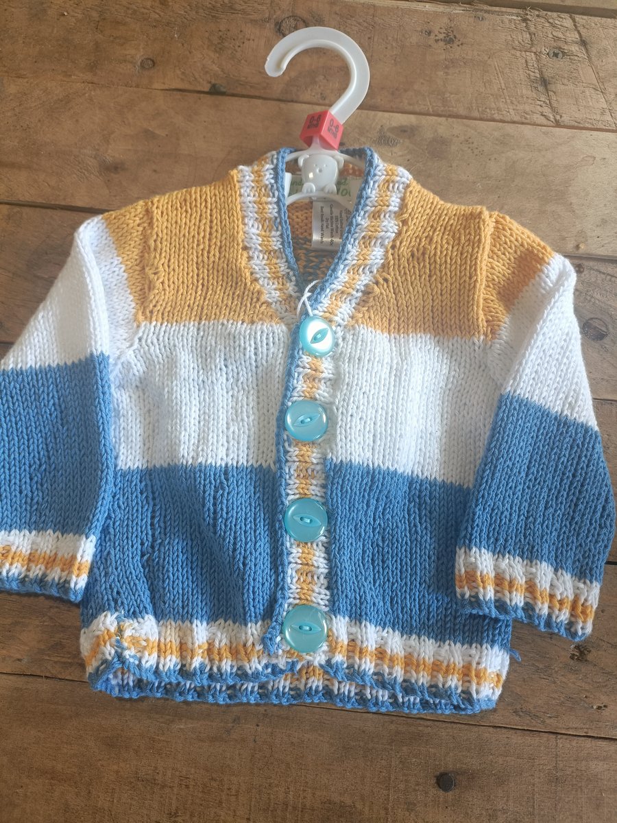 Childrens hand Knitted cotton cardigan 