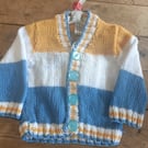 Childrens hand Knitted cotton cardigan 