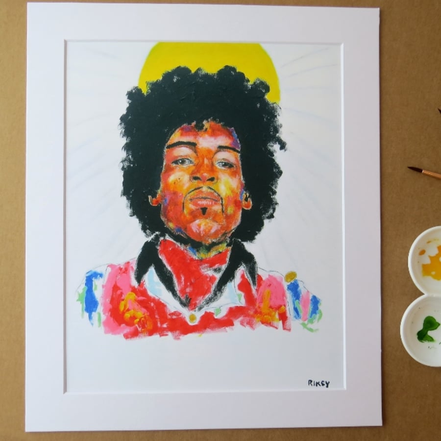 JIMI HENDRIX - ART PRINT WITH MOUNT