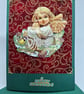 Angel decoupage and fabric card 322MF - Image 1
