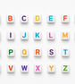 6mm White Cube Acrylic Alphabet Beads, Colourful single & mixed Letters 