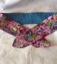 Headband Pink Floral, Blue Floral Scrunchie - Image 5
