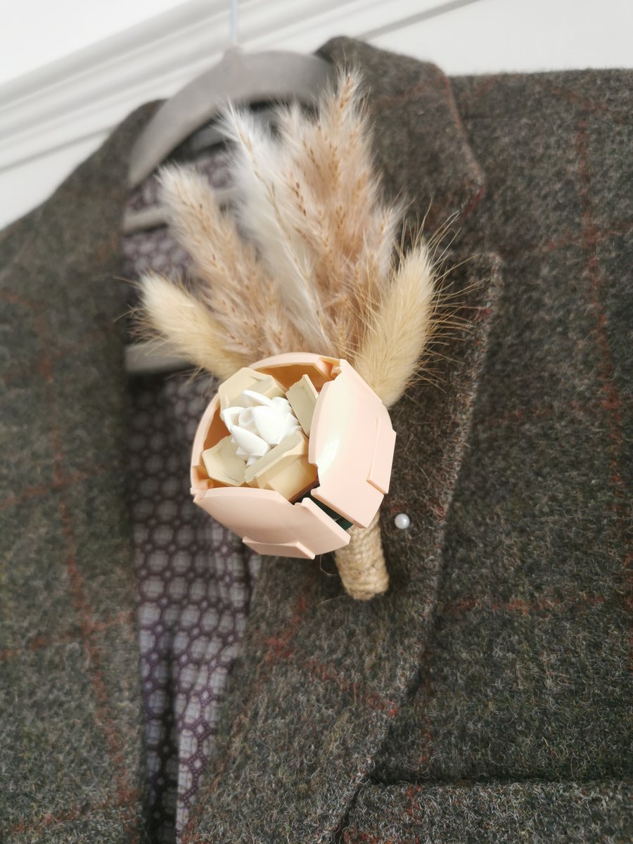 LEGO ROSE Boutonniere Buttonhole with Dried Flowers