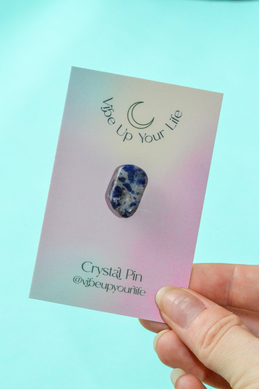 Sodalite Crystal Pin, Raw Crystal Accessories, Pin Badge, Raw Sodalite