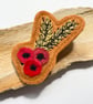 Harvest autumn poppy and wheat brooch pin or badge. - Image 3