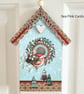 Nordic Christmas Decoration, Birdhouse - hanging wooden ornament, gift, robin  - Image 2