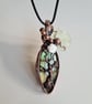 Natural Green Labradorite & Copper Tree of Life Pendant Gift Crystal Jewellery - Image 4